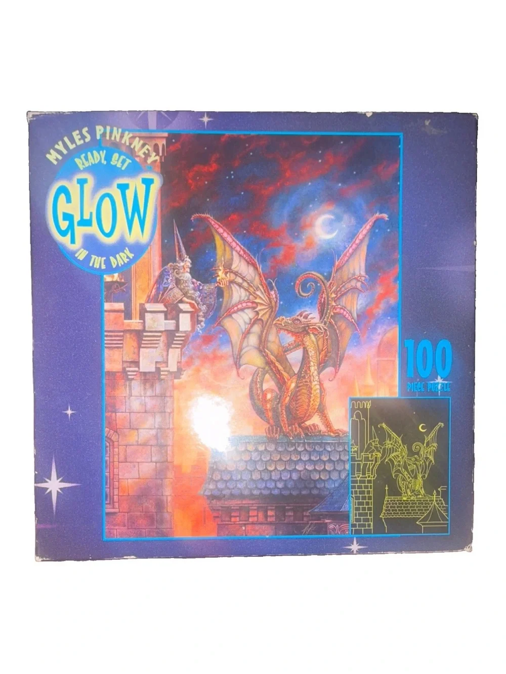 Glow-in-the-Dark Dragon 100-Piece Puzzle - Purple